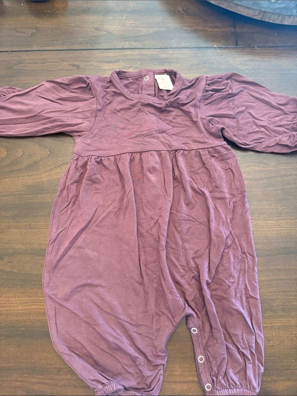 kate quinn Plum Long-Sleeve Footie Romper